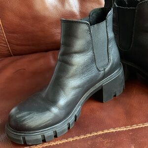 Steve Madden Black Chunky Ankle Boots